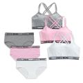 Girls Training Bras Panties Kids Cotton Underwear Sets Teens Students Bra Vest and Panties Wireless Girls Sports Bra 8-16Y. 
