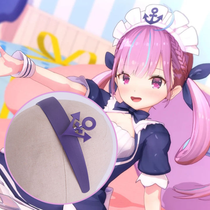 Virtual anchor VTuber Akua headband headband, blue sea route, Minato, Akua hairband, violet private service props