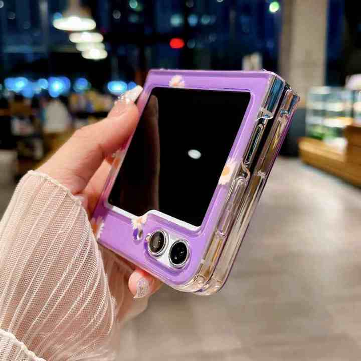HODON%20Fashion%20Cute%20Purple%20Butterfly%20Clear%20Phone%20Case%20For%20Samsung%20Galaxy%20Z%20Flip%205%205G%20ZFlip4%20Flip3%20Cases%20Ultra%20Thin%20Hard%20Back%20Cover%20-%20Image%206