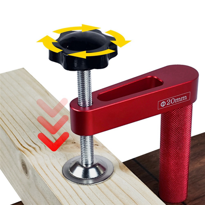 Workbench Dog Hole Clamp Woodworking Desktop Fixed Clip Quick Acting Hold Down Clamp For 20mm Dog Hole Tool