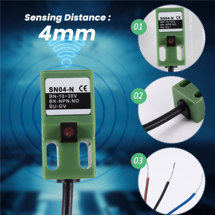 Sensor Sn04 SN04-N DC 10-30V NPN 3-wire 4mm Approach Sensor Inductive Proximity ...