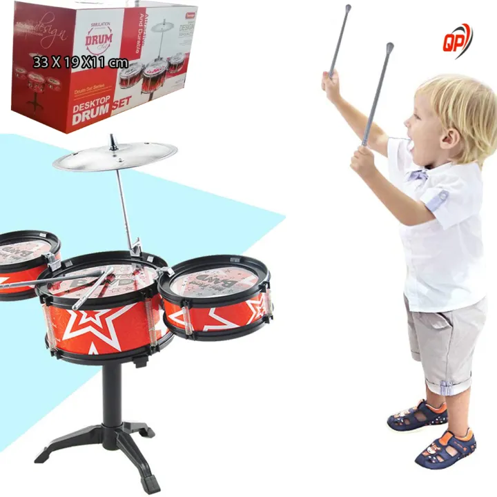 QP%20Children%20Kids%20%20Drum%20Set%20Kit%20Musical%20Educational%20Instrument%20Toy%203%20Drums%20+%201%20Cymbal%20with%20Small%20Stool%20Drum%20Sticks%20for%20Kids%20-%20Image%202