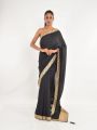 Black Gold Saree Casual Wear/Party Wear -High Quality. 