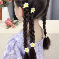2/5Pcs Korean Baby Hair Clip Plumeria Flower Hairpins for Girls Yellow Flower Hair Rope Children Barrettes Kids Hair Accessories. 
