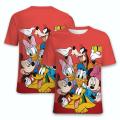 Disney T-shirt Mickey Minnie Mouse cartoon 3D printed clothing Men's and women's oversized T-shirt Children's T-shirt top. 