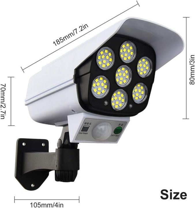 77%20LED%20Solar%20Security%20PIR%20Motion%20Sensor%20Light%20with%20Remote%20Control,%20Dummy%20Surveillance%20CCTV%20Light,%20Roatable%20Angle%20Adjustable%20LED%20Wall%20Light,%20Outdoor%20Fake%20Camera%20with%20Light%20-%20Image%207
