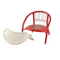 Steel Feeding Chair 550 | Portable, Stackable, Lightweight Chair with Food tray | Multicolour | |Blackkito|. 