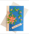 Handmade paper guiling greeting card for birthday. 