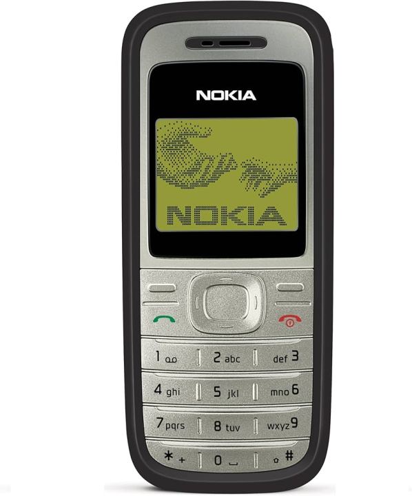 Original imported (copy) Nokia 1200/1208 - Cell phone Single Sim (color screen, organizer, games) Keypad Mobile Phone - Box Pack