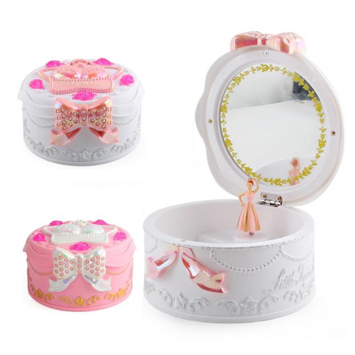 Great Rotating Music Box Plastic Music Box Jewelry Storage Innovative Girls Ballerina Jewelry Box