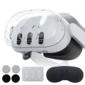 KOKKO Protective Cover Set Handle Controller Protective Caps VR Headset Skin Face Cover Lens Tempered Film Compatible For Meta Quest 3 VR Accessories. 