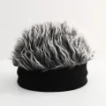 Creative Wig Hat Funny Short Hair Caps For Women Men Novelty Street Hip Hop Beanie Hat Spiked Fake Hair Funny Retro Caps. 