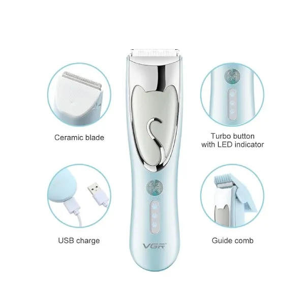 VGR%20V-203%20IPX7%20Waterproof%20Cordless%20Rechargeable%20Trimmer%20Pet%20Hair%20Clipper%20For%20Dog%20&%20Cat%20Blue%20Color%20Trimmer%20-%20Image%204