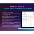 Annual Budget Spreadsheet, Google Sheets Budget Template, Bill Calendar, Personal Finance Dashboard,. 