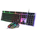 Bajeal T350 Keyboard and Mouse LED Light 104 Keys USB Wired Gaming Keyboard Mouse Combo. 