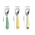 Spoon Kawaii Household Fall Prevention 304 Stainless Steel Baby Children Complementary Food Spoon Tableware Girl FUHENG. 