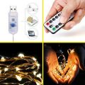 USB 10M 8 Modes 100 LED String Light/Fairy String Light Christmas Waterproof Copper Wire LED String Fairy Light Battery Powered Remote Control  for Wedding Christmas Decor. 