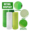 4 Roll Plastic Mesh Flower Packing Gauze Green White Wired Edge Ribbon 10 Inch X 30 Feet Poly Deco Mesh Ribbon. 