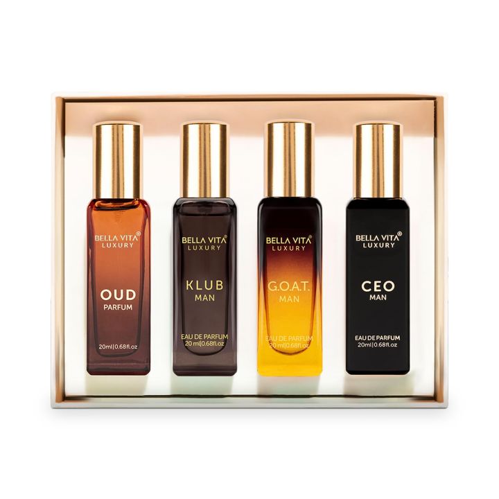 Bella%20Vita%20Luxury%20Man%20Perfume%20Gift%20Set%204%20x%2020%20ml%20for%20Men%20with%20KLUB,%20OUD,%20CEO,%20G.O.A.T%20Perfume%20%7C%20Woody,%20Citrusy%20Long%20Lasting%20EDP%20Fragrance%20Scent%20NUZ%20-%20Image%202