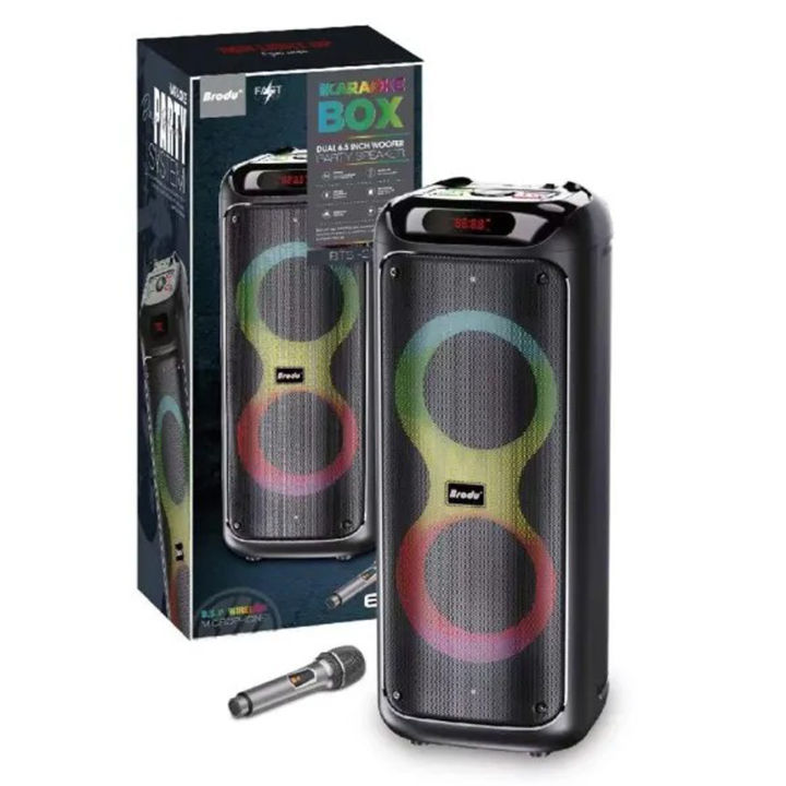 Brodu%20BTS-2258%20/%20BTS-2259%20Dual%206.5"%20Supper%20Bass%20Portable%20Wireless%20Bluetooth%20Speaker%20with%20Rechargable%20Wireless%20Mic%20RGB%20Light,%20FM%20Mic,%20FM,%20AUX,%20USB,%20SD%20Card,%20Karaoke%20Speaker%20with%20Dual%20Mic%20Buffel%20Subwoofer%20Music%20Player%20Party%20Box%20BTS%202258%20BTS%202259%20Partybox%20-%20Image%202