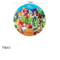 Cartoon Sonic The Hedgehog Kids Happy Party Balloons 5th 6th Birthday Decorations Cake Topper Candy Box Paper Plate Cup Napkin. 