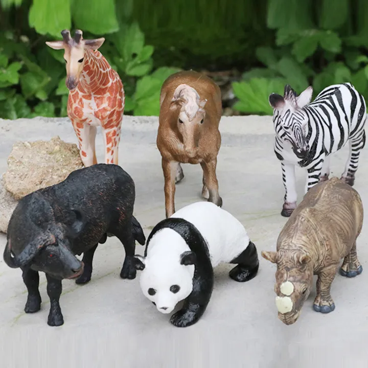 New F imulation Wild Animal Model Africa Animal Elephant Lion Giraffe Bear Action Figure Wildlife Hippo Zebra Crocodile Figurine Kid Eductional Toy Gift