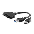 Dual USB 3.0 to 22 pin SATA Adapter Cable with USB 2.0 Power Cable. 