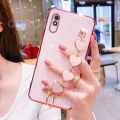 For Xiaomi Redmi 9A Back Cover + Love Heart Bracelet Luxury Glossy Shiny Plating Bumper Ladies Case Soft Silicone Protective Phone Cases. 