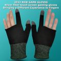 G1 Mobile Game PUBG Finger Gloves L1 R1 Gaming Accessories Sweatproof Breathable Anti-slip Touch Screen Silver Fiber Fingertips. 