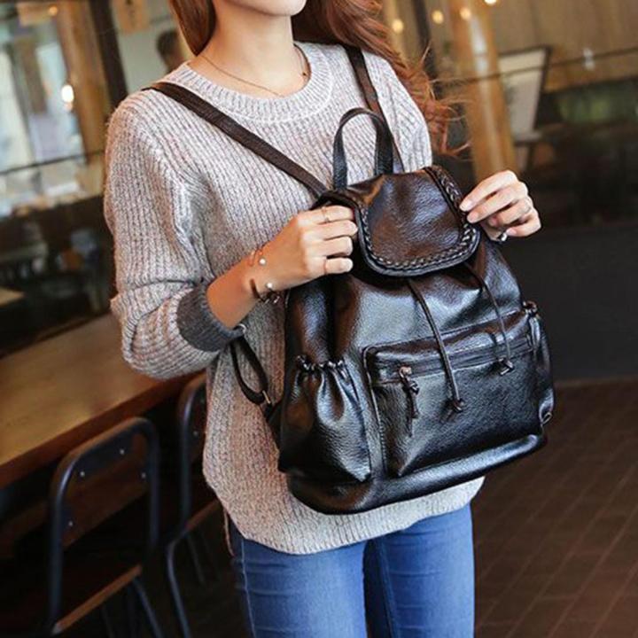 Fashion%20Knit%20Women%20Preppy%20Simple%20Style%20PU%20Leather%20Backpack%20Shoulder%20Bag%20Schoolbag%20-%20Black%20-%20Image%208