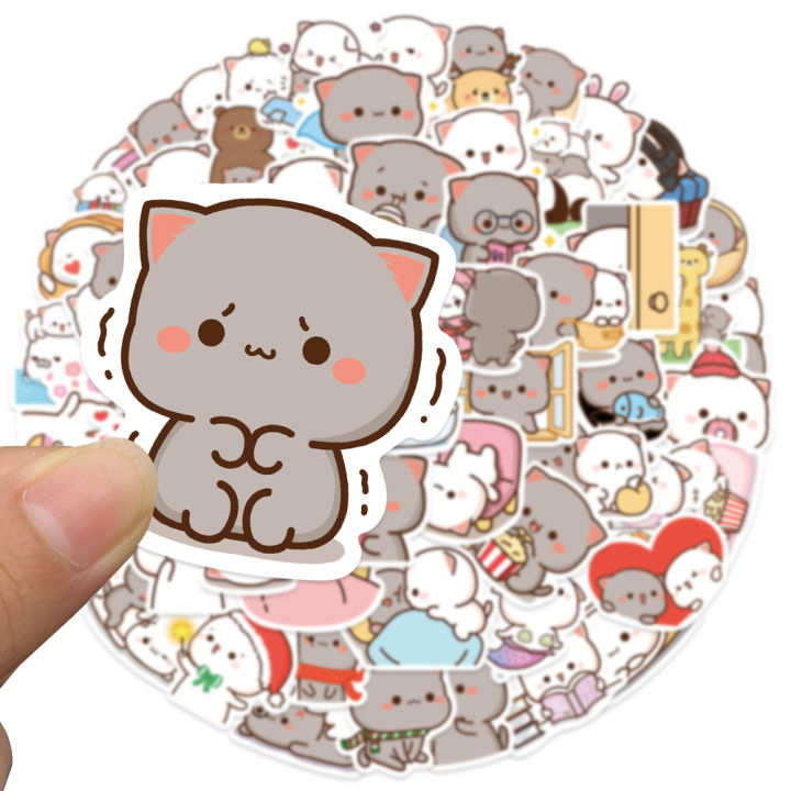 240%20pcs%20Peach%20and%20Goma%20Stickers%20Lovely%20Cute%20Cat%20Couple%20Stickers%20for%20Laptop%20Scrapbook%20Journal%20Kids%20Girls%20Boys%20Stickers%20-%20Image%206