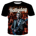 Pop Rock Singer Johnny Hallyday 3D Printed T-shirt Men Women Fashion Casual Streetwear Clothes Hip Hop Harajuku Style Tops. 