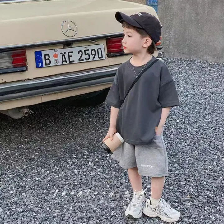 2024%20Summer%20New%20Boys%20Suit%20Shuai%20Pu%20Short%20Sleeve%20Shirt%20Boys%20Children%20Baby%20Fried%20Street%20Leisure%20Sports%20Long%20Shorts%20-%20Image%202