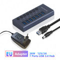 MZX 10 7 4 Port USB Hub 3.0 Aluminum A 3 0 Multi-hub Splitter Concentrator Dock Multiple Extensor Switch Adapter Docking Station. 