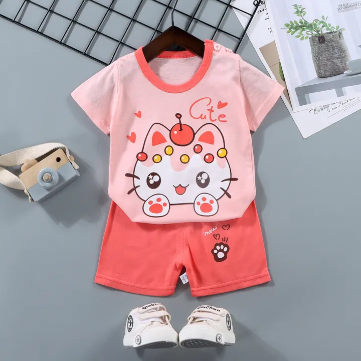 Yfashion%20Kids%20T-shirt%20Set%20Cartoon%20Printing%20Short%20Sleeve%20Cotton%20Tops%20Shorts%20Suit%20For%201-4%20Years%20Old%20Boys%20Cotton%20Girls%20-%20Image%205