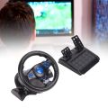 Game Steering Wheel 180° Rotation 7 in 1 Vibration USB Racing Game Wheel with Pedal for PS4 PC Steering Wheel for. 