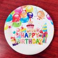 Happy Birthday Printed Paper Party Plates - 10 Pcs (6 Designs). 