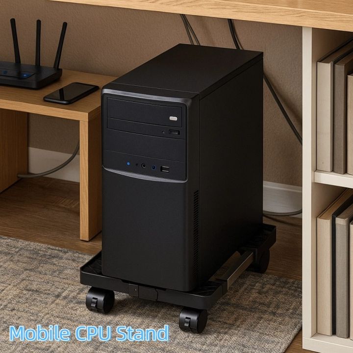 Computer Mainframe Rack Adjustable Mobile CPU Stand Stable with ...