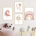 Cute Unicorn Sun Moon Rainbow Love Nursery Wall Art Canvas Painting Nordic Posters And Prints Wall Pictures Baby Kids Room Decor. 