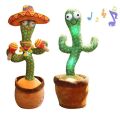 Talking Toy Dancing Cactus Doll Speak Talk Sound Record Repeat Kawaii Cactus Fun Plush Toy Battery Cactus Light Early Education Gift For Kids. 