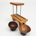 Mini Wooden Table Top Plant Stand Holder Adjustable with Flower Pots Set for Planter Wood Office Desk Indoor. 