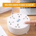 Circular Power Extension Board Power Strip With Usb Cable Plug 2m Retractable Power Cord Home Uk Eu Socket. 