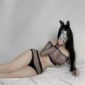 Lingerie Hot Tights Babydoll Cosplay Costumes Long Slehealthyeved Bra and Panties Set Hollow Out Fishnet Underwear. 