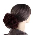 Women Natural Rubber Band Hairpieces Drawstring Fake Hair Curly Chignon Synthetic hair Messy Hair Donut Bun Elastic Band. 