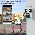 ITECH 12MP WiFi Outdoor Camera 6K Three Lens, Three Screen Motion Detection, Night Vision, Two-Way Audio Baby Surveillance CCTV Camera WT. 
