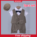 Boss Baby Outfit White Baptismal Terno for Baby Boy 0 12 Months Gentleman Suits Toddler Formal Polo Shirt Jumpsuit+coat+hat/cap Newborn Photoshoot Outfit Babys Birthday Party Apparel. 