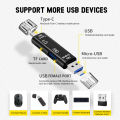 All In 1 OTG Type C /MicroUSB /USB Card Reader TF Memory Card Reader Phone Camera Card Reader 3.1High-speed Universal Android Phone Macbook Laptop Computer Extension Headers. 