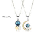 Couple Necklaces Delicate Moon Star Universe Space Charm Necklaces. 