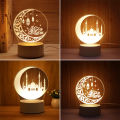 Islamic Table Lamp Four Heart Bedside Lamp Romantic Color USB Touch Switch LED Acrylic 3D Night Light Creative table lamp Acrylic Night Light USB baby bedroom desk birthday gift. 
