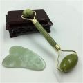 Jade Roller and Gua Sha set Spa Grade Face Massager Tool 100% Authentic Stone Reduces Puffiness Wrinkles Reveals. 